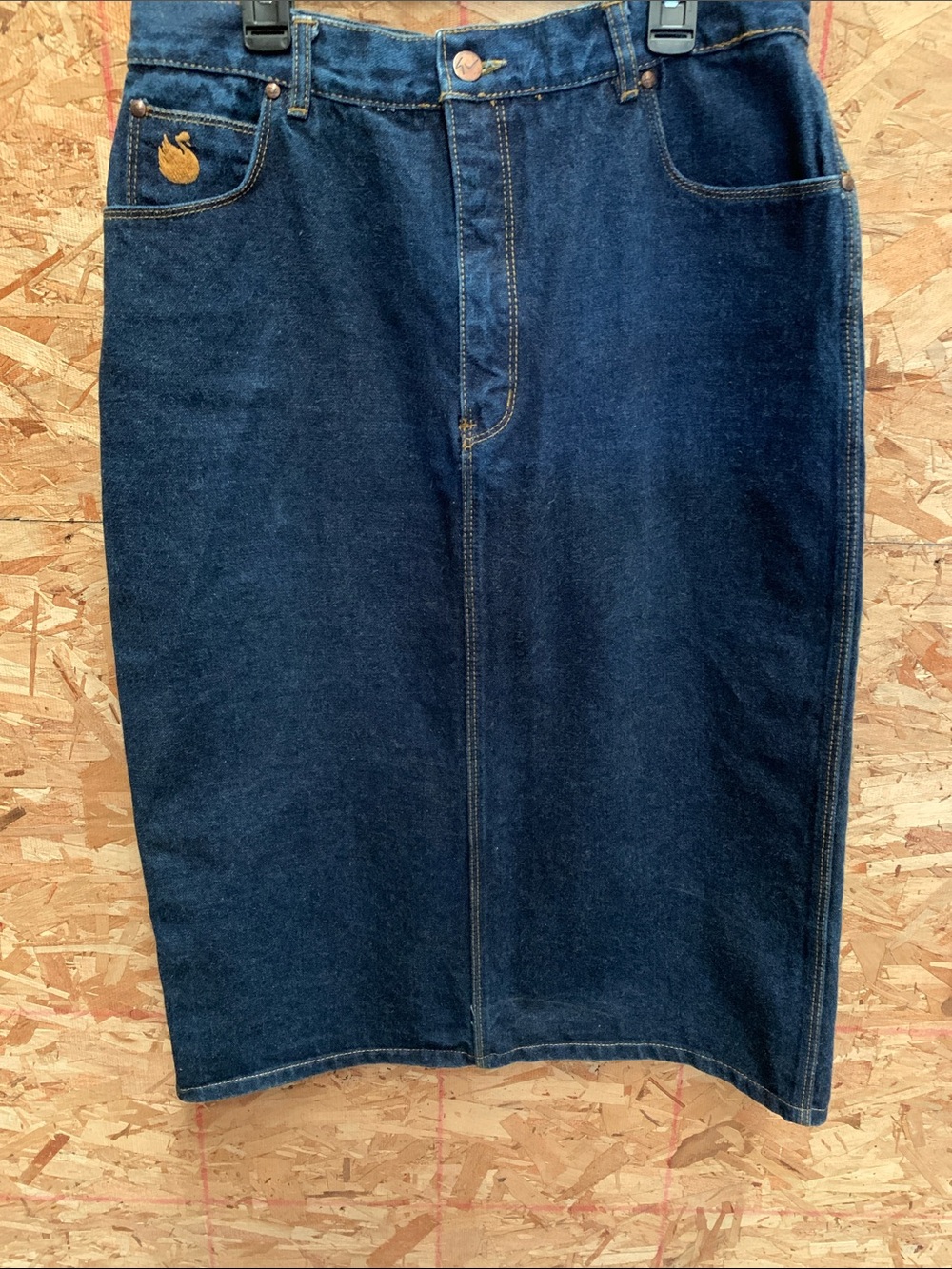 Denim pencil skirt
